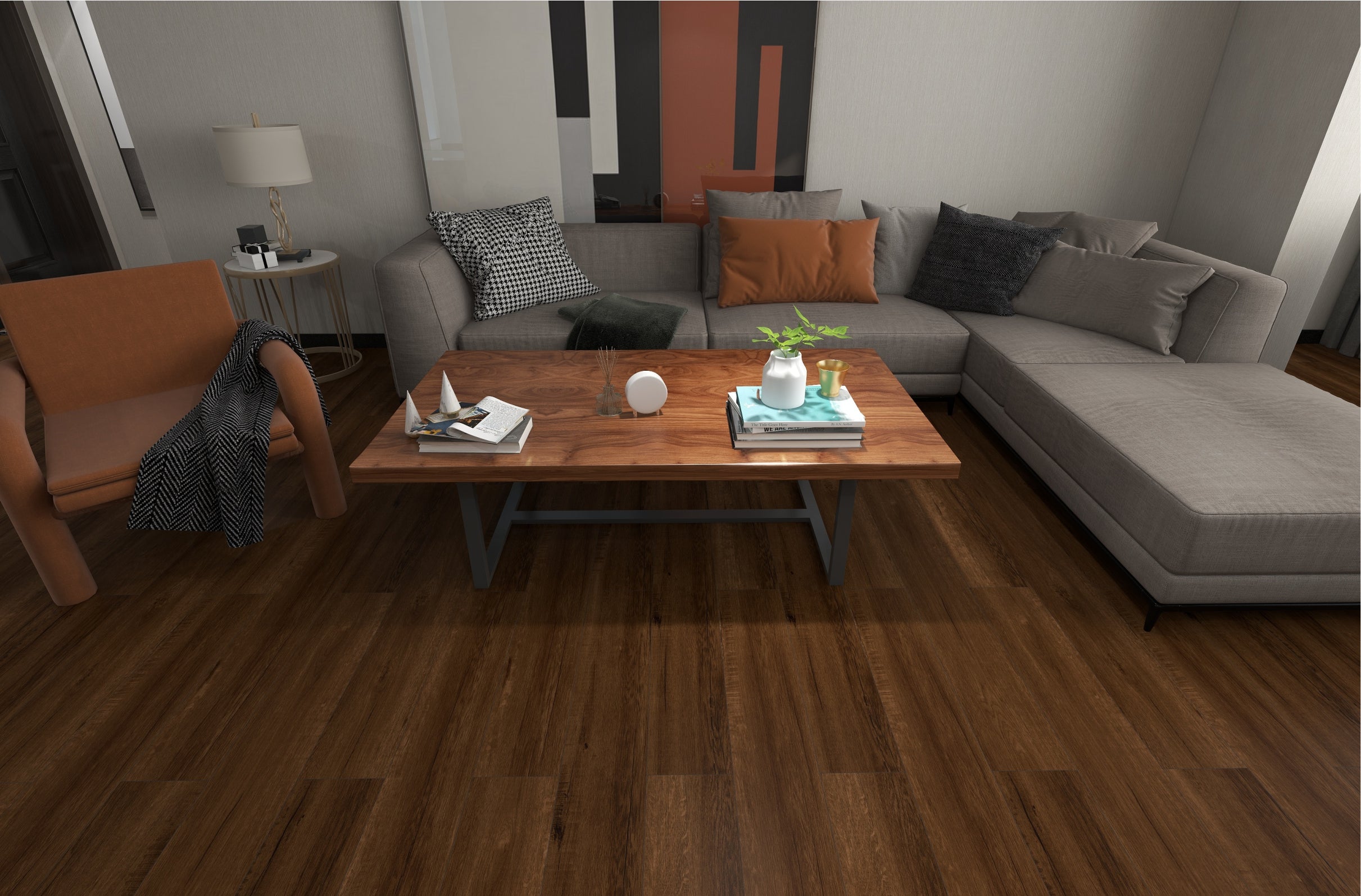 MONARCH WALNUT - Wooden Look SPC Flooring - 48 x 7 inch (1220 x 181 mm) - 5 mm | 10 Years Warranty | Unilin Click N Lock Technology