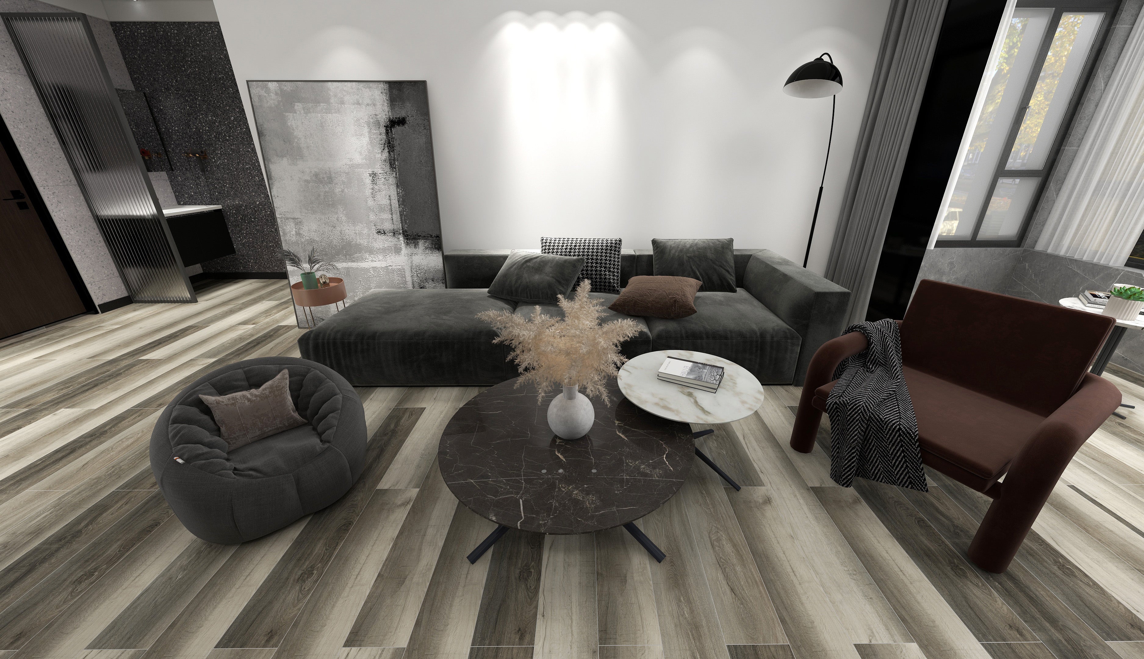 VERMOUNT - Wooden Finish SPC Flooring - 48 x 7 inch (1220 x 181 mm) - 5 mm | 10 Years Warranty | Unilin Click N Lock Technology