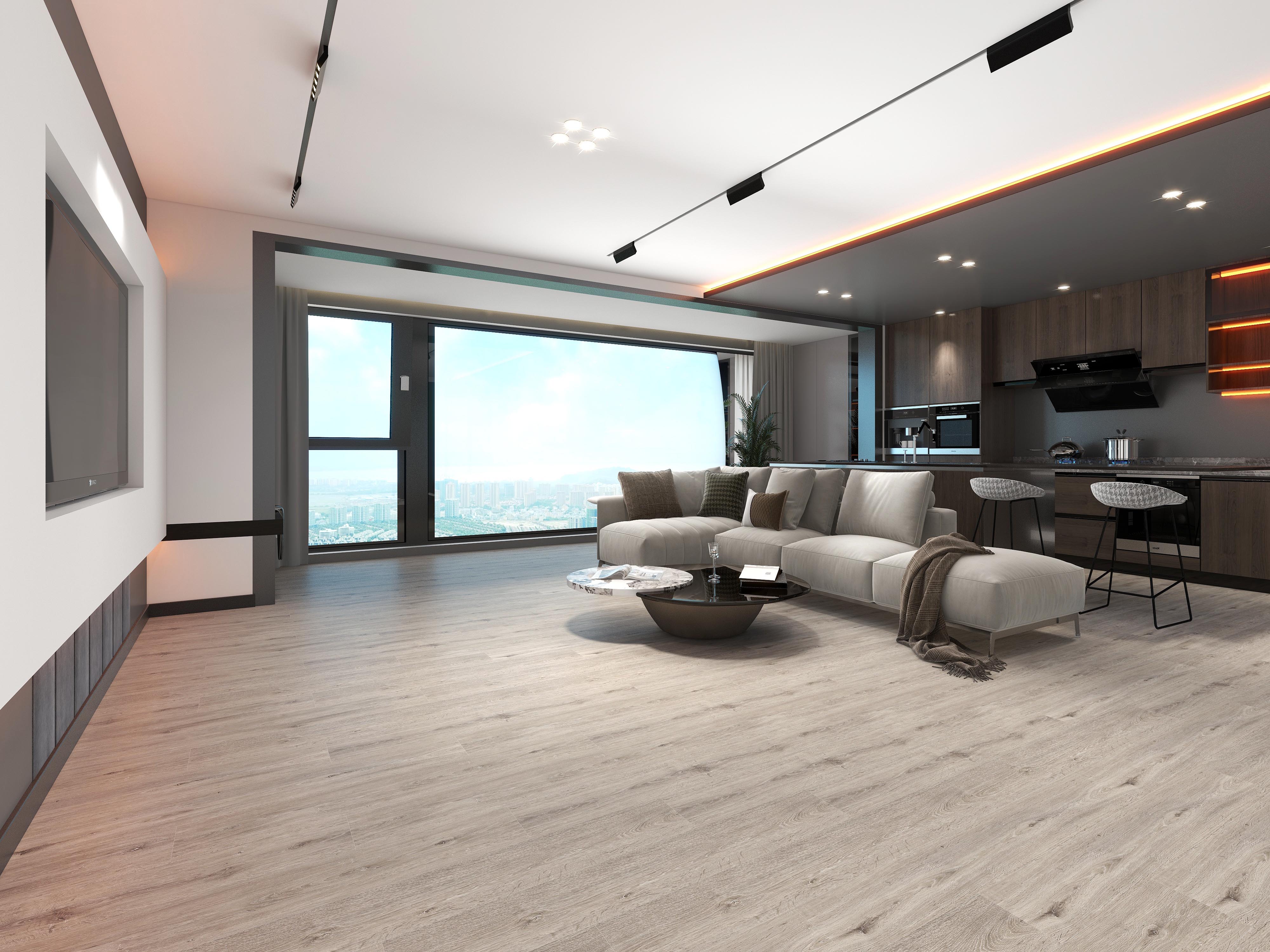 KELVIN BRONZE - Wooden Finish SPC Flooring - 48 x 7 inch (1220 x 181 mm) - 5 mm | 10 Years Warranty | Unilin Click N Lock Technology