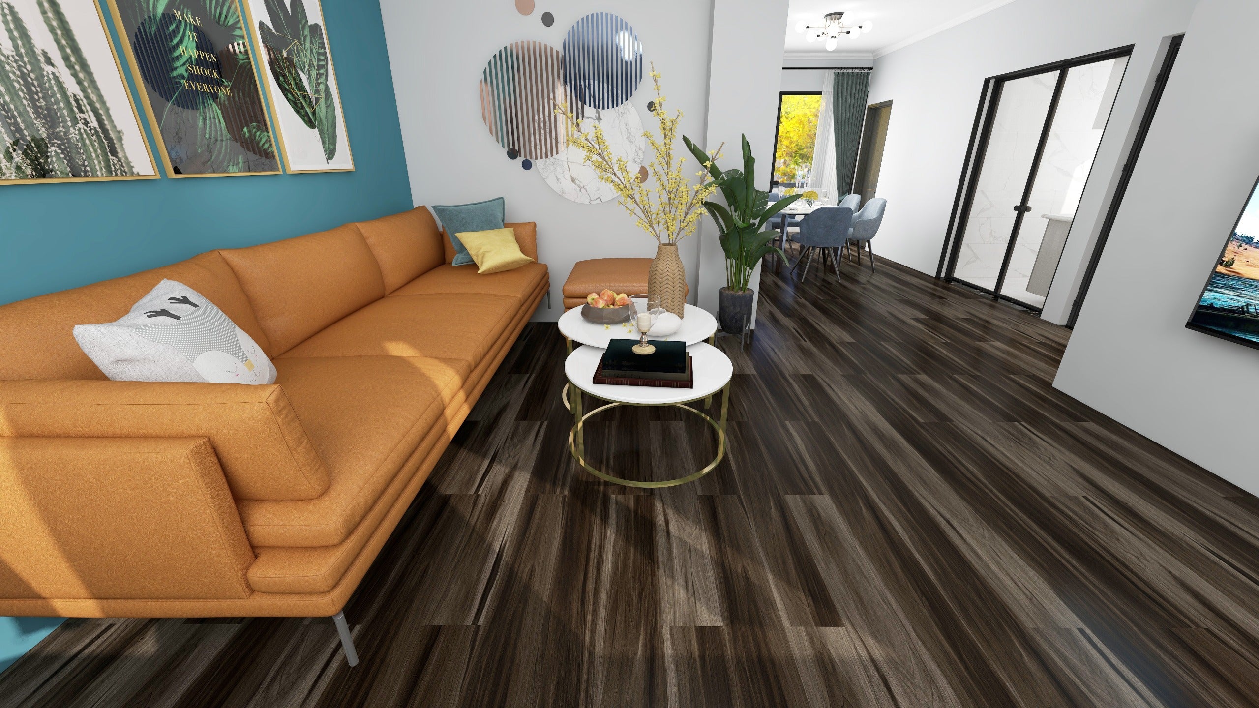 PUNONG - Wooden Look SPC Flooring - 48 x 7 inch (1220 x 181 mm) - 5 mm | 10 Years Warranty | Unilin Click N Lock Technology