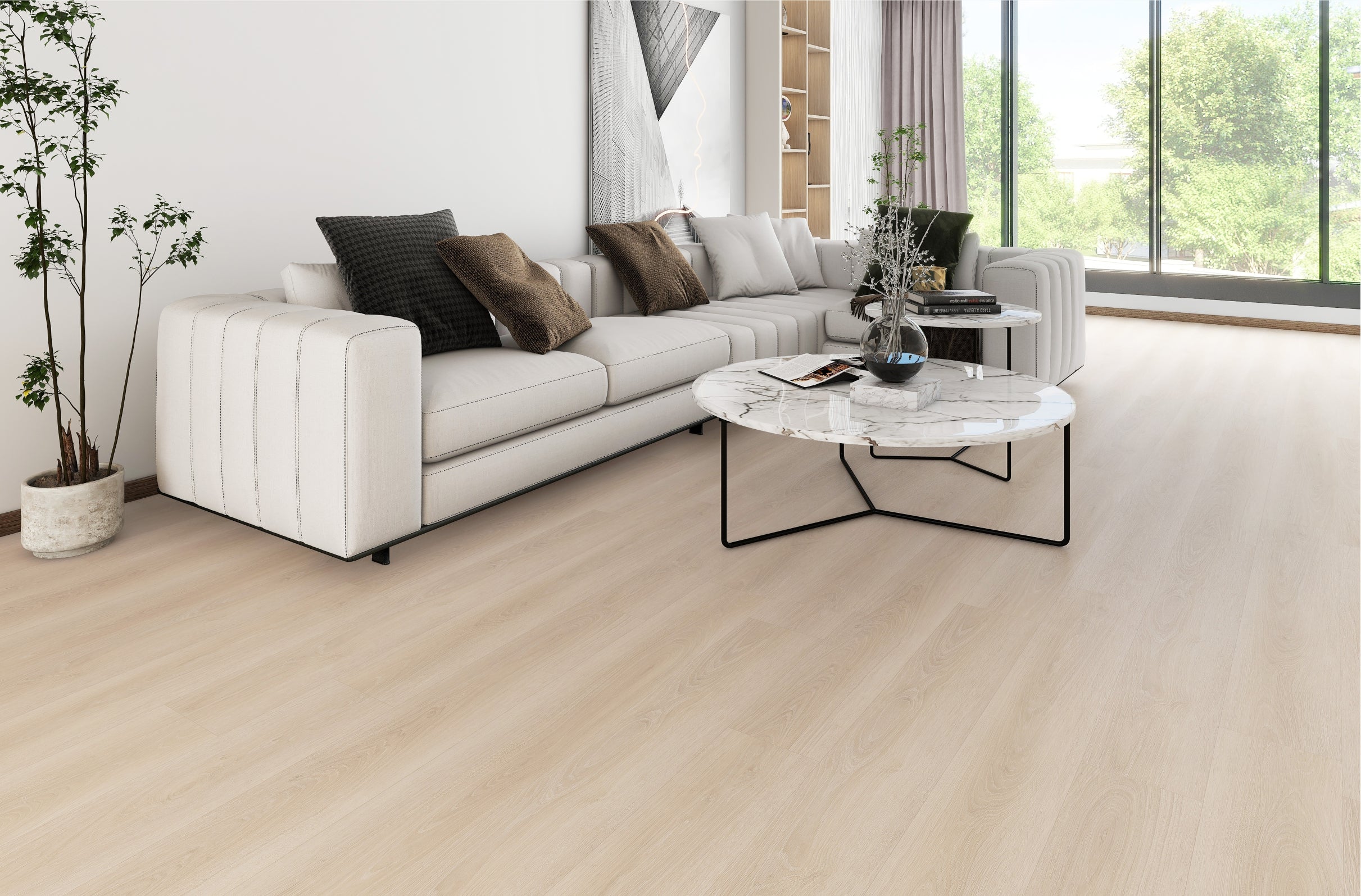 AIRSTO TEAKWOOD - Wooden Look SPC Flooring - 48 x 7 inch (1220 x 181 mm) - 5 mm | 10 Years Warranty | Unilin Click N Lock Technology