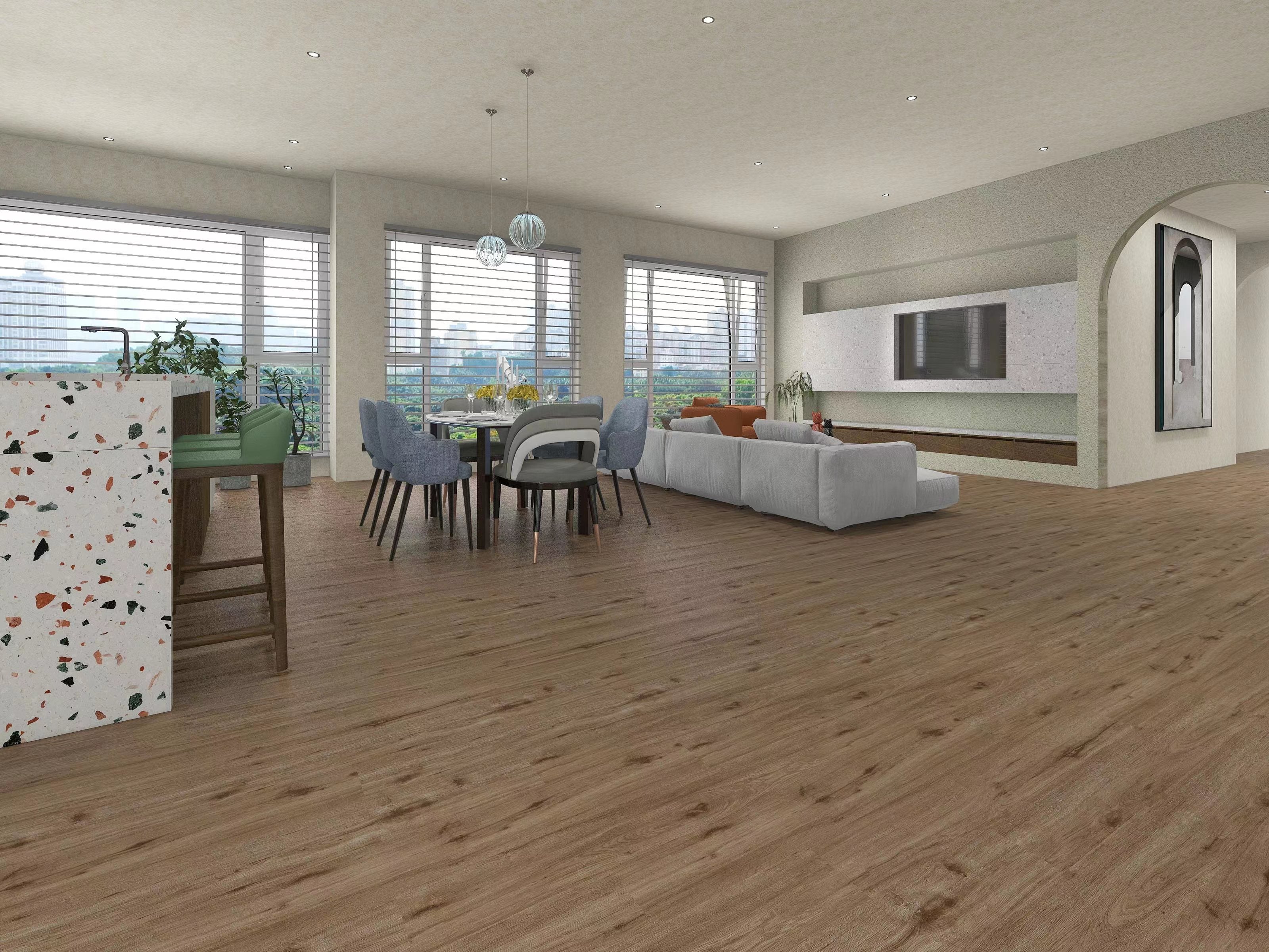 BUBINGA - Wooden Finish SPC Flooring - 48 x 7 inch (1220 x 181 mm) - 5 mm | 10 Years Warranty | Unilin Click N Lock Technology