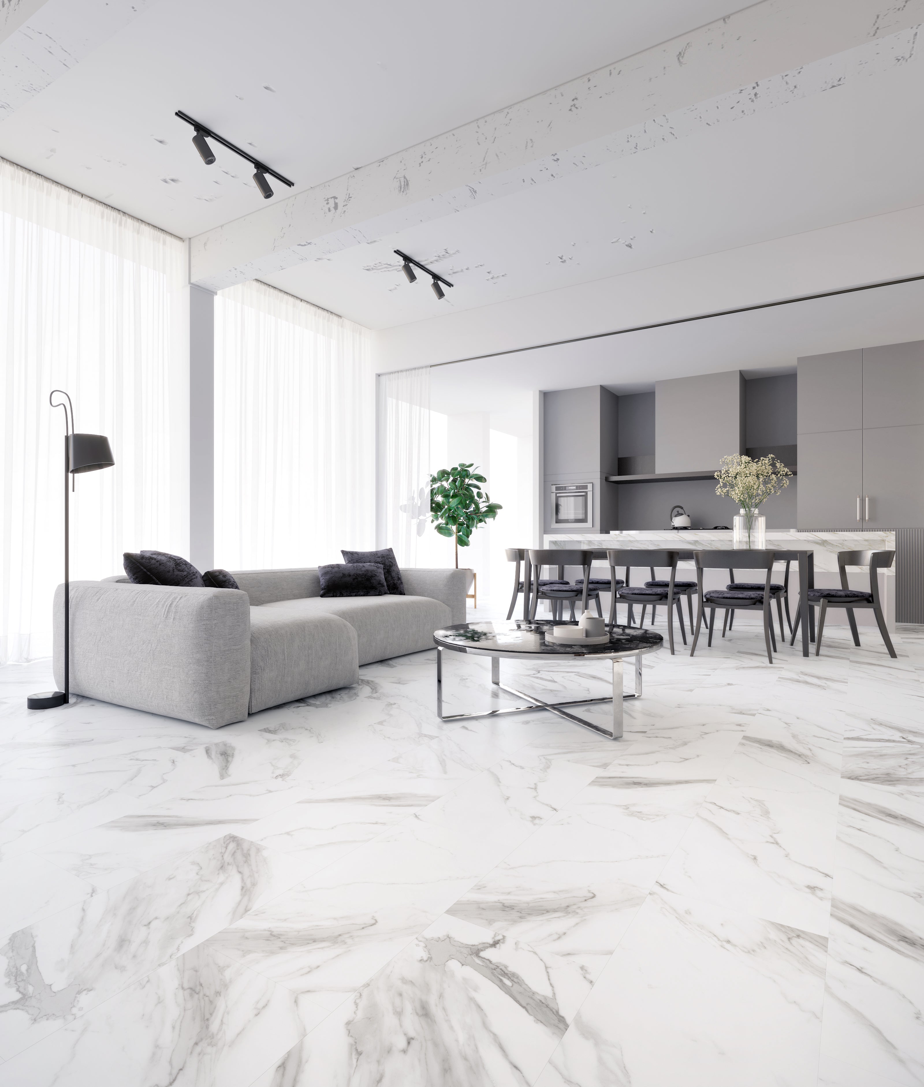 CALCATTA ANGELO - Stone Look SPC Flooring - 48 x 7 inch (1220 x 181 mm) - 5 mm | 10 Years Warranty | Unilin Click N Lock Technology